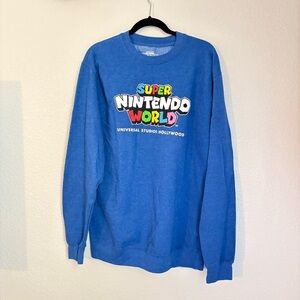 Super Nintendo World Crew Universal Studios Hollywood Unisex Blue LS